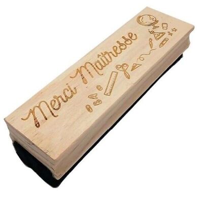 Brosse tableau en bois "Merci…"