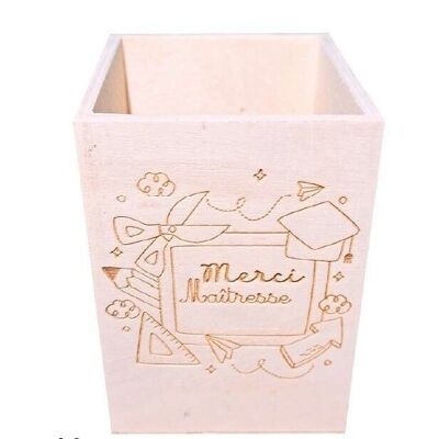 Wooden pencil holder "Tableau Merci…"