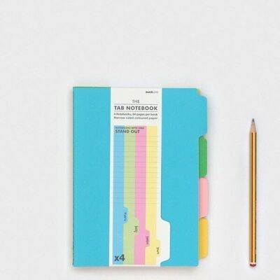 A4 (set di 4) quaderni con linguette a colori
