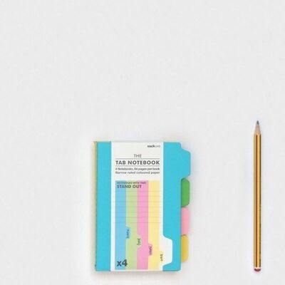 A6 (set di 4) quaderni con linguette a colori