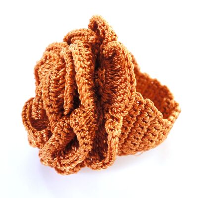 Textile lace ring, cinnamon color