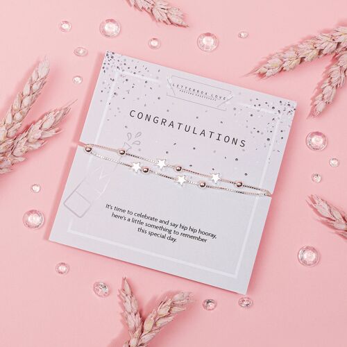 Congratulations Silver Stars Bracelet