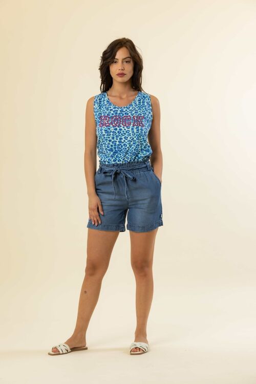 SHORT REEM FEMME - BLUE DENIM