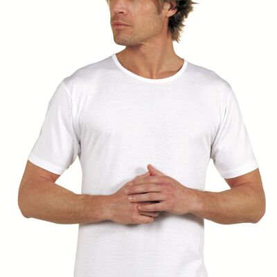 T-shirt col rond en jersey 100% coton pour homme - Fabriqué en Italie