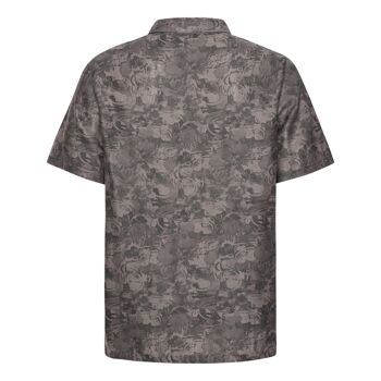 Chemise manches courtes en lin imprimé fleurs 3