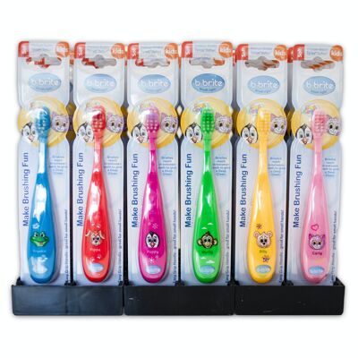 B-brite TAU toothbrush mix display animal