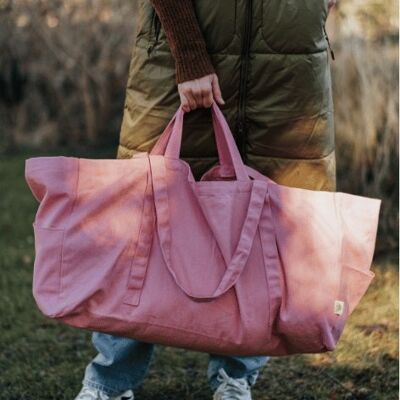 Large organic fabric bag pink