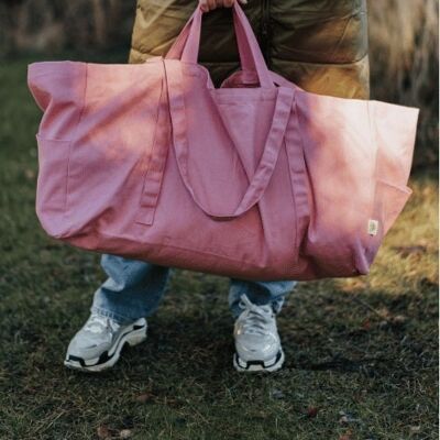 Large organic fabric bag pink