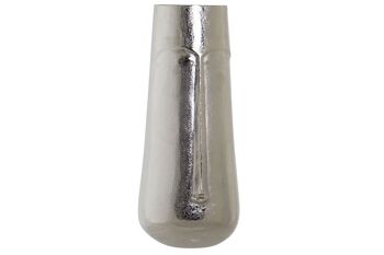 VASE ALUMINIUM 18X18X40 VISAGE ARGENT AL183272 1