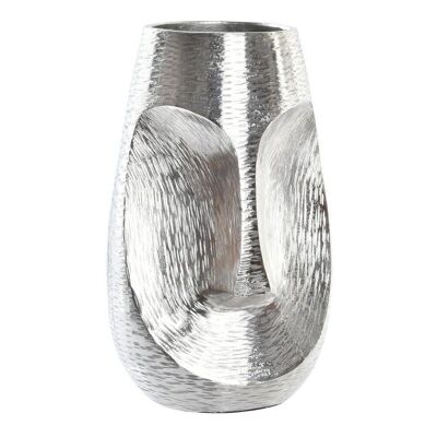 ALUMINUM VASE 19X19X31 SILVER FACE AL196001