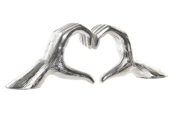 DÉCORATION ALUMINIUM 31X6X12 COEURS ARGENT AL196013 1