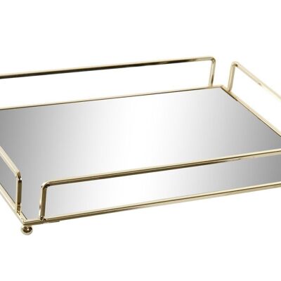 BANDEJA DECORACION METAL ESPEJO 30X20X5 DORADO BD170685