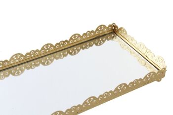 PLATEAU DECORATION SET 3 METAL MIROIR 24X14X4 BD191047 3