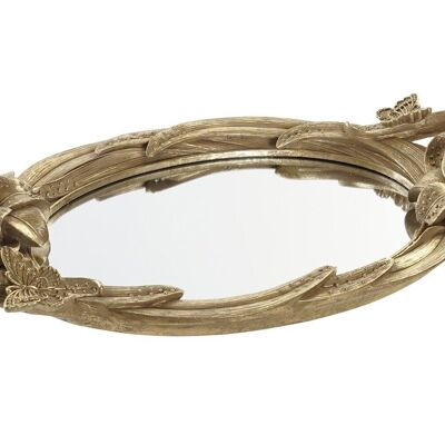 MIRROR RESIN TRAY 45,5X25,4X5,3 GOLDEN FLOWER BD196307