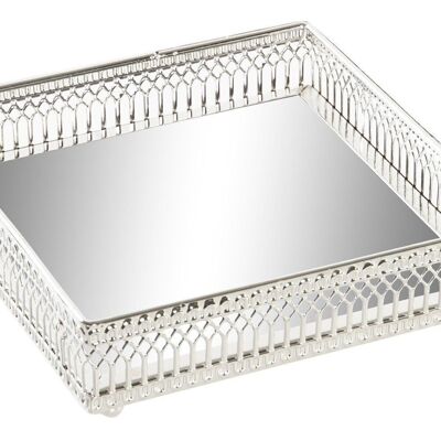 METAL MIRROR TRAY 15,5X15,5X4,5 SILVER BD198891