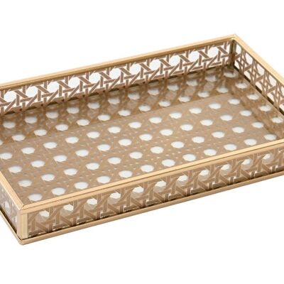 METAL GLASS TRAY 24X14X3 TRANSPARENT BD203301