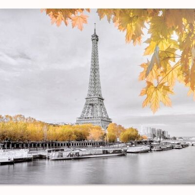 TABLEAU TOILE GLITTER 150X3X100 PARIS GRIS CU154098