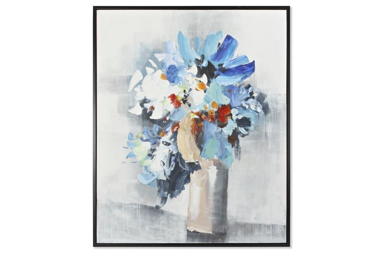 BILD LEINWAND PS 106X4X131 GERAHMTE BLAU VASE CU179090