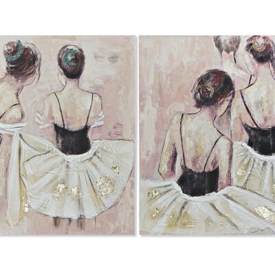 TABLEAU SUR TOILE 100X3,5X100 BALLERINES 2 ASSORTIS. CU179117