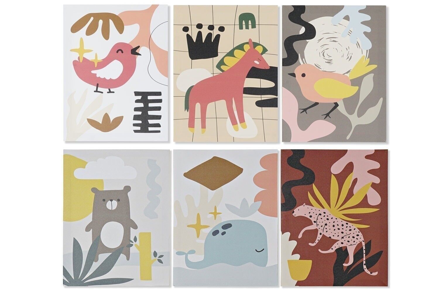 QUADRO IN TELA MDF 30X1,8X40 ANIMALI 6 ASSORTIMENTI. CU179739