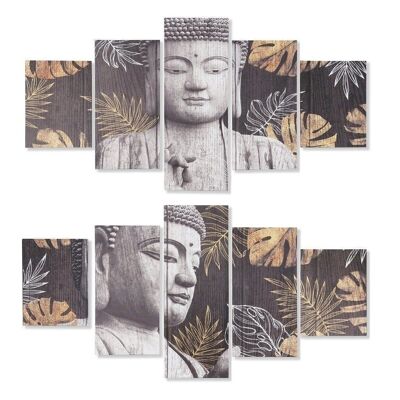 SET QUADRI 5 TELA DI PINO 150X2X80 BUDDHA 2 ASSORTITI. CU185125