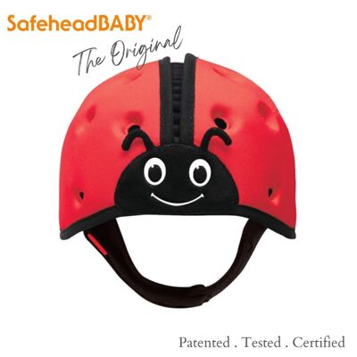 Casco morbido SafeheadBABY per bambini che imparano a camminare Caschi di sicurezza per bambini - Rosso coccinella