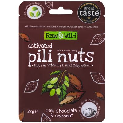 Noci Pili attivate - Cioccolato crudo e cocco (confezione snack)