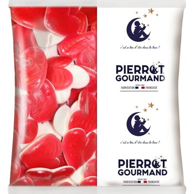 Maxi corazón de gelatina Fresa, Pierrot Gourmand, bolsa de 1 kilo