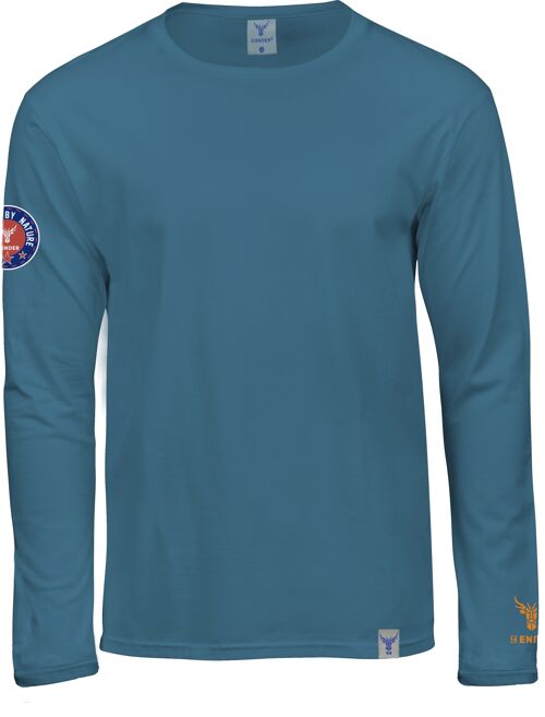 T-Shirt Langarm 14Ende  Logo angeled medium blue