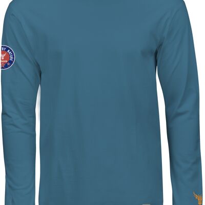 T-shirt long sleeve 14 end logo angeled medium blue