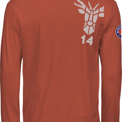 T-Shirt manica lunga 14Ender Logo angeled arancio polveroso