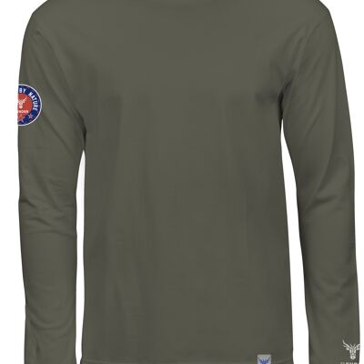 T-Shirt long sleeve 14Ender Logo angeled earth green