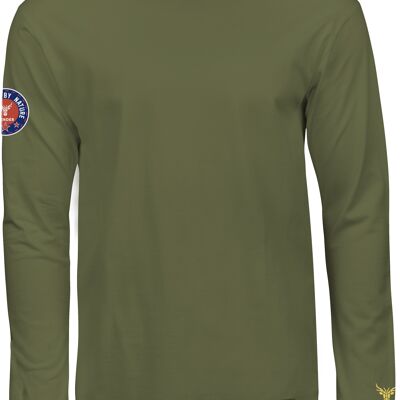 T-Shirt Langarm 14Ender Logo angeled olive