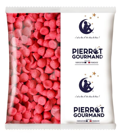 Bonbons fraises tendres Pierrot Gourmand, sac de 1 kg