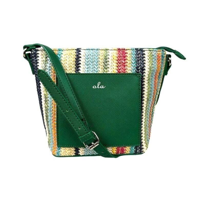 Bolso de Rafia para Mujer Verano con Compartimento Frontal