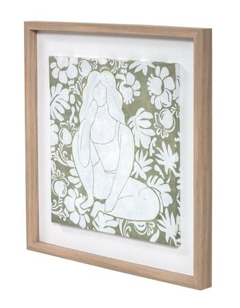 TABLEAU SUR TOILE MDF 42X3X42 FEMME FLEURS 2 ASSORTIMENTS. CU187364 4