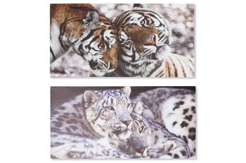 TABLEAU SUR TOILE MDF 80X1,8X40 TIGRES 2 ASSORTIS. CU187405 1