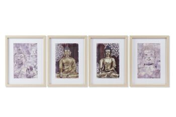 TABLEAU PS 35X2X45 BOUDDHA ENCADRÉ 4 ASSORTIMENTS. CU187430 1