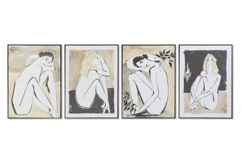 TABLEAU SUR TOILE PS 50X2,8X70 FEMME ENCADRÉE 4 ASSORTIMENTS. CU187714 1