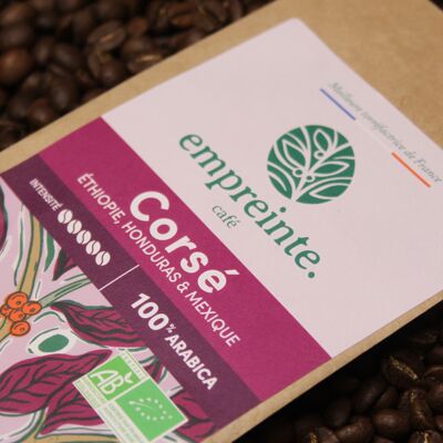 Granos de café orgánico 200g - Con cuerpo - pie de imprenta.