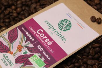 Café bio 200g grains - Corsé - empreinte. 1