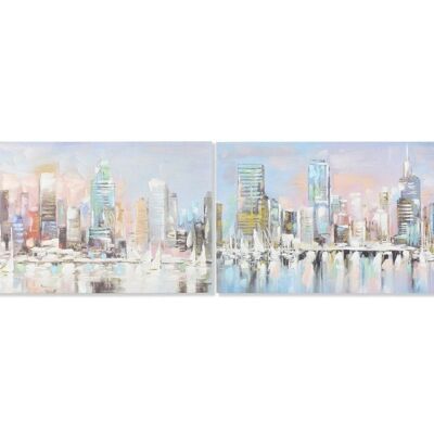 TABLEAU SUR TOILE MDF 120X3X60 VILLE 2 ASSORTIS. CU187824