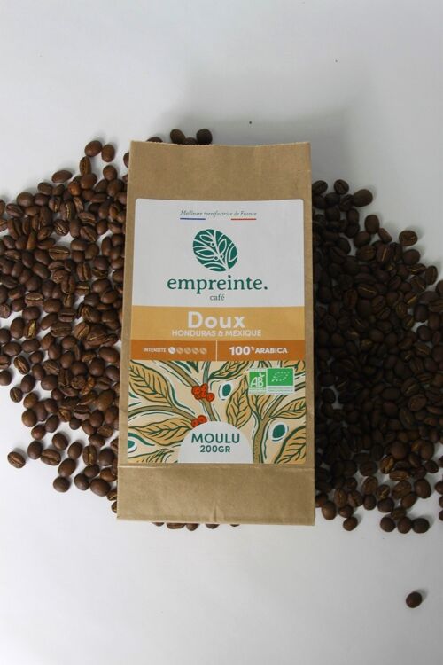 Café bio 200g grains - Doux - empreinte.