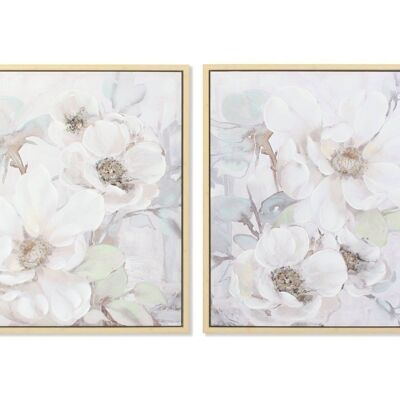 QUADRO TELA PS 80X4X80 FIORI CON CORNICE 2 ASSORTIMENTI. CU189738