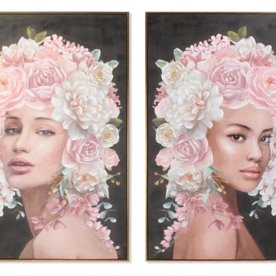 PICTURE CANVAS PS 80X3,5X120 GIRL FLOWERS 2 ASSORTMENTS. CU189746