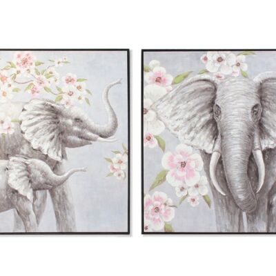 QUADRO TELA 100X3,5X100 ELEFANTE FIORI 2 ASSORTIMENTI. CU189750