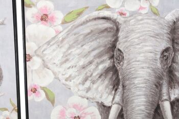 TABLEAU SUR TOILE 100X3,5X100 ELEPHANT FLEURS 2 ASSORTIMENTS. CU189750 3