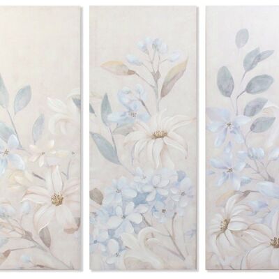 TABLEAU SUR TOILE MDF 55X3X135 FLEURS 3 ASSORTIS. CU189759