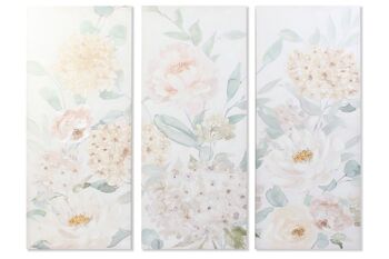 TABLEAU SUR TOILE MDF 55X3X135 FLEURS 3 ASSORTIS. CU189760 1