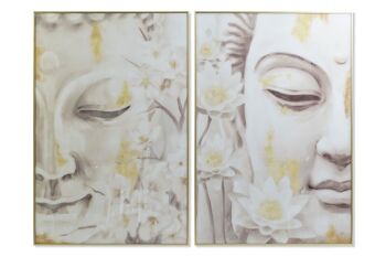 TABLEAU VERRE ALUMINIUM 80X4X120 BOUDDHA 2 ASSORTIS. CU193079 1